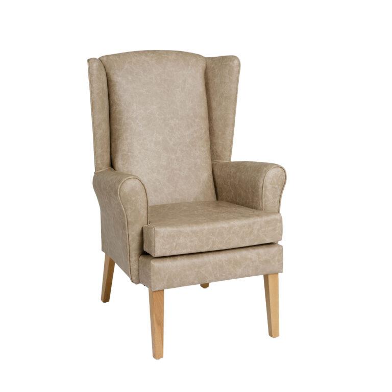 Ravenna High Back Chair with Wings - Duston Beige